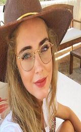 Luxury 2019 New Brand Designer Woman Glasses Optical Frame Metal Round Glasses Frame Clear HD lens Eyeware Black Silver Gold Eye 1261094