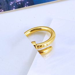 screw carter rings nail Nail Ring Male Female Personality Couple Simple Stainless Steel Plain Non fading Titanium IYW4