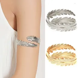 Strand Summer Trend Viking Bracelet Arm Ring Metal Branch Feather Leaf Texture Body Decoration Fashion Women's Jewelry