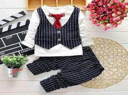 Baby Gentleman Suit Clothing Sets Kids Boy Clothes Fake Two Piece Vest Shirt Toddler Children Boy Clothing Sets302V6354989