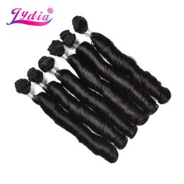 Weave Weave Lydia 18inch Bouncy Curly Hair Heat Resistant Synthetic Hair Weave 37g/Piece Sew in Hair Bundles 6pcs/pack