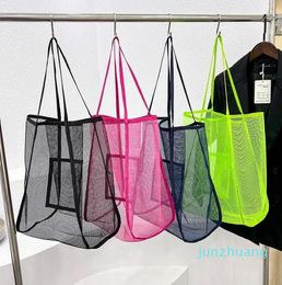 Evening Bags Women's Transparent Mesh Item Should Be Packaged Lightweight Portable Shopping Travel Beach Handbag