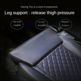 Leather Car Seat Extender Cushion Leg Support Pillow Memory Foam Knee Pad Long-Distance Driving Office Home Driver Protector Mat 240318