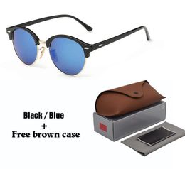 High Quality 4246 Brand Designer Round Sunglasses Men Women New Arrival Sun glasses Plank Frame Flash uv400 Mirror Lenses with cas1203613