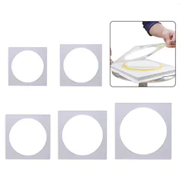 Bakeware Tools 5Pcs Pastry DIY Mould Cake Decoration Tool Clear Acrylic Pancakes Hand For Serving Birthday Wedding Cooking Holiday