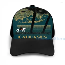 Ball Caps Fashion Caucasus Basketball Cap Men Women Graphic Print Black Unisex Adult Hat