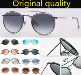 SteamPunk Vintage Round Metal Style double bridge Sunglasses Eyewear uv400 glass Lens flash Sun Glasses Oculos De Sol 36471387143