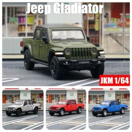 Diecast Model Cars 1 64 Jeep Rubicon Gladiator Pickup Truck Miniature Model JKM 1/64 Toy Car Vehicle Free Wheel Diecast Alloy Collection GiftL2403