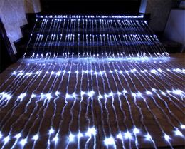 6X3M 3X3M Waterfall Curtain Fairy String Light Water Flow Meteor Shower Rain Light el Restuarant Window Icicle Light 220V240V2218197