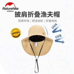 Caps Naturehike Fashion Foldable Fisherman Hat Outdoor UPF 50+ Sunscreen Summer Shawl Sun Hat Portable Fishing Hiking Equipment