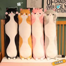 of cute long cat pillows, plush toys, children's games, playmates, holiday gifts, home decoration Good quality