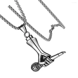 Pendant Necklaces Stainless Steel Jewelry For Men Microphone Necklace Men's Creative Male