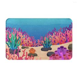 Carpets The Underwater World Cute Cartoon Doormat Rug Carpet Mat Footpad Bath Polyester Non-slip Balcony Toilet Washable Antiwear