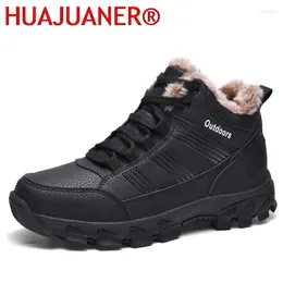 Boots Warm Winter Men Fashion Snow Outdoor Shoes Military Fur Ankle For Walking Hiking