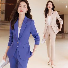 Women's Two Piece Pants Small Suit Jacket For Women Fashion Casual 2024 Autumn And Winter Elegant Business Ol Western Style Two-Piece