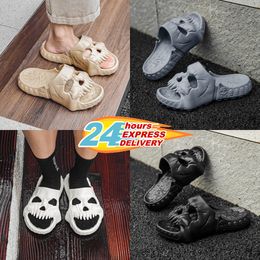 Summer Men's and Women's Slippers Solid Colour Skull Head Flat Heel Sandals Depus Designer High Quality Fashion Slippers Waterproof Beach Sports Slippers GAI