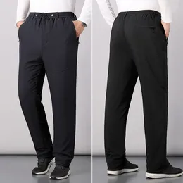 Men's Pants Solid Colors Classic Style Brown Business Straight Casual Stretch Cotton High Waist Trousers Male Brand X52