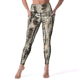 Outfit Snakeskin Leggings Trendy Animal Print Workout Yoga Pants High Waist Aesthetic Leggins Stretch Printed Sports Tights XL XXL