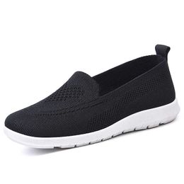 HBP Non-Brand Fashion woven Upper Breathable Thick Bottom Women Sport Running Shoes