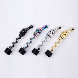 7pipe MINI glass twisty blunt dry herb with Rotate Smoking Twisty Kits moking Pipes tube spiral pipe bongs glass pipe