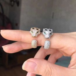 screw carter rings nail full diamond leopard ring personality trend classic head live broadcast Jewellery