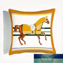 Top Fashion Horse Pillow Case Velvet Pillowcase with hidden zip Sofa Car Cushion Cover for Office Home Decoration