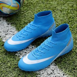 American Football Shoes High Top Boots Men Soccer Professional Training Match Outdoor Children Kids Non-Slip Sports Sneakers