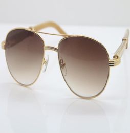 18k Gold frame Fashion Accessories White Genuine Natural SunGlasses Men CT569 Metal Sunglasses whole C Decoration glasses Size5237721