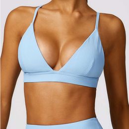 Lu Align Align Lu Lemon Triangle Cup Women Underwear Sexy Beauty Back Yoga Sports Bras Female Wrapped Tube Top Adjustable Sling Bra Vest