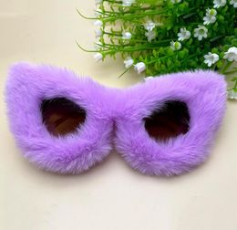 Sunglasses Soft Cat Eye Purple Women 2022 Trendy Fashion Big Frame Colorful Sun Glasses UV400 Luxury Furry Eyewear Shades Gafas4967282