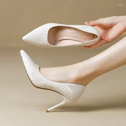 Dress Shoes Size 33-41 Women's Stiletto Heels Professional Pointed Toe Pumps Design Elegant Naked Color