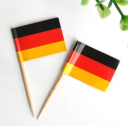 5000 Pieces German Sandwich Flags Picks GERMANY Food Party Bar Pub Club Buffet Cocktail Sticks Tooth Picks Wood Wooden Table Decor7893594