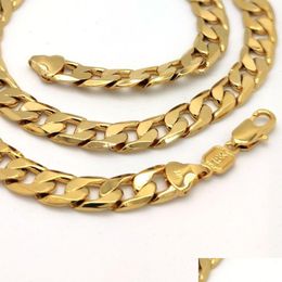 Chains 18 K Real Solid Yellow Gold Filled Fine Cuban Curb Italian Link Chain Necklace 20 Mens Women 10Mm2959 Drop Delivery Jewelry Nec Ot3Gv