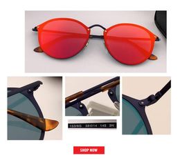 New Fashion Trend BLAZE ROUND Style Sunglasses Vintage Retro Brand Design Color Mirror Sun Glasses Women Oculos De Sol flash lens 4312369