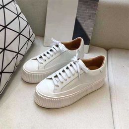 59% OFF Sports 2024 spring Harajuku small white womens muffin thick soled leather sports leisure wave shaped board shoes
