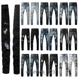 Designer Mens Jeans skinny Fashion Men Jeans For Mens womens pants purple Brand Black Grey jeans Hole new style Embroidery Self Cultivation Small Feet SCXFPurp