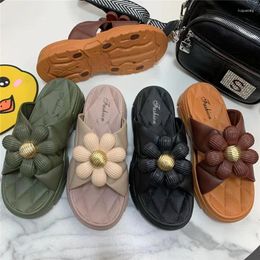 Slippers Women Platform Shoes Round Head Sandals Woman Fashion Solid Colour Ladies Slides Antiskid Casual 2024 Summer