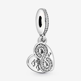 Forever Friends Heart Dangle Charm Pandoras 925 Sterling Silver Luxury Love Jewellery Charms Set Bracelet Making charms Designer Necklace Pendant Original Gift Box