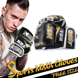 Protective Gear GOBYGO Half Finger MMA Gloves for Men PU Kicki Boxing Karate Muay Thai Guantes De Boxeo Free Fight Sanda Training Equipment yq240318