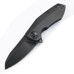 New CK 0456 Flipper Knife D2 Steel Satin/Black Titanium Coating Tanto Point Blade CNC TC4 Titanium Alloy Handle Ball Bearing EDC Pocket Knives