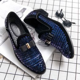 HBP Non-Brand Glitters Material Comfortable Slip On Business Wear Men Formal Dress Shoes