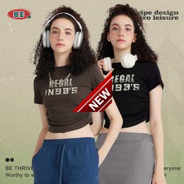 | Summer Waistband Sleeve American Fashion Spicy Girl T-shirt Short Slightly Fat Womens Wear Brand