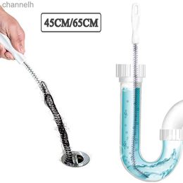 Other Household Cleaning Tools Accessories 45cm/65cm Flexible Drain Hair Snake Clog Remover Sink Bathroom Tub Cleaner Brush Sewer Pipe Dredging 240318