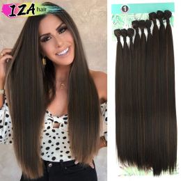 Weave Weave IZA Synthetic Bone Straight Hair Bundles Silk Hair 9 Bundles/Pack 300g Organic Heat Resistant Fiber Kinky Curly Weave
