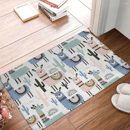 Carpets Anti-Slip Rug Doormat Bath Mat Alpaca Cute Floor Carpet Indoor Decor