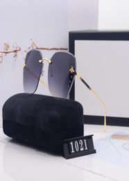 2023 Summer Little Bee Rimless sunglasses Fashion women Sun glasses Goggle Glass Style UV400 6 Colour Option with Box2615641