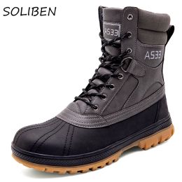 Boots Soliben Tactical Military Combat Boots Men Ankle Boot Hunting Trekking Camping Mountaineering Winter Work Shoes Casual Boots