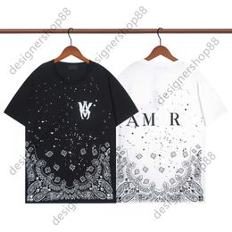 Tik Tok Influencer Same Designer Brand Pure Cotton New Fashion Speckled Dot Printing Casual Loose Short Sleeved Mens And Womens Large T-shirt