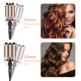 Irons 3 Tubes Hair Curling Iron 25 32mm Electric Hair Curlers Wave Hair Style Triple Barrel Egg Roll Hair Styling Beauty Hair Device