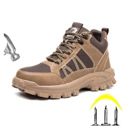 Boots Male Indestructible Shoes Work Boots Steel Toe Safety Shoes Antismash Antipuncture Industrial Shoes Protective Boots Winter